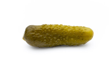 Pickled cucumbers isolated on white background.