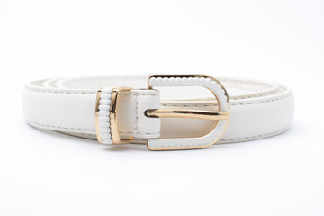 white belt isolated on white