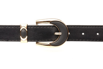 Black female belt isolated on white