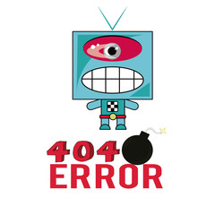 404 error illustration over white color background