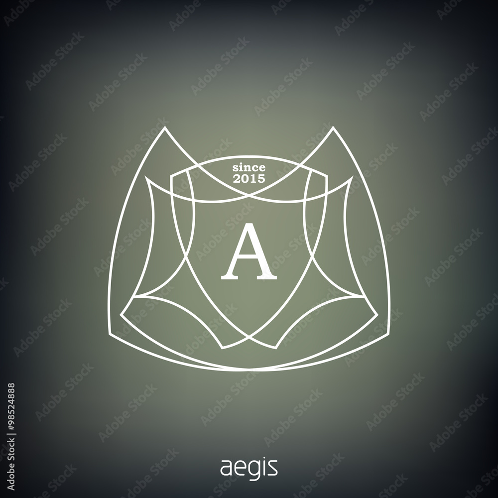 Leinwandbilder abstract minimalistic hipster frame with letter a. outline simple vector label