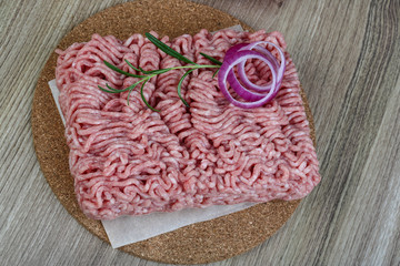 Raw minced pork meat