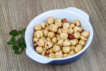 Hazelnuts in the bowl