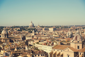 Fototapeta na wymiar Landscape of Rome Vitroriano Palace, Piazza Venezia, Rome, Italy
