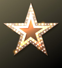 Star retro light banner. 