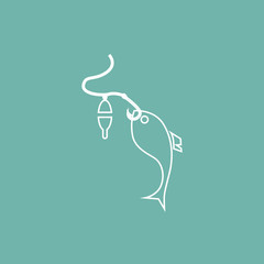Fish on the hook icon