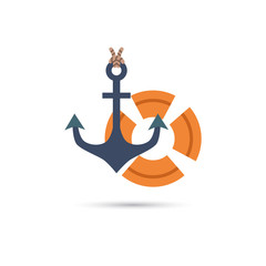 Anchor and lifebuoy icon
