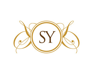 SY Luxury Ornament Initial Logo