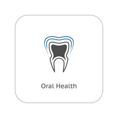 Oral Health Icon. Flat Design.