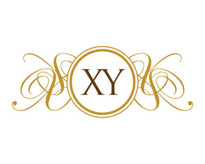 XY Luxury Ornament Initial Logo