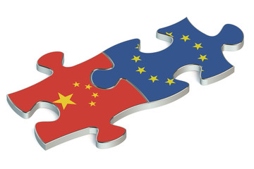 China and EU puzzles from flags