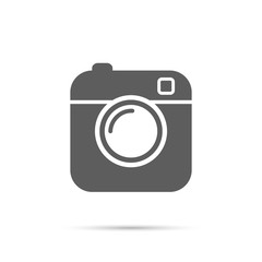 Hipster photo or camera icon. Flat style camera good for your ap