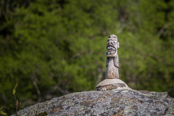 Totem on the rock at Saco do Mamanguá - Paraty - RJ - Brazil