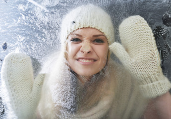 Beauty Fashion Model Girl  in Winter time