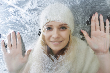 Beauty Fashion Model Girl  in Winter time