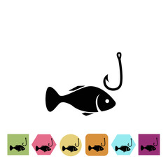 Fish and hook icon