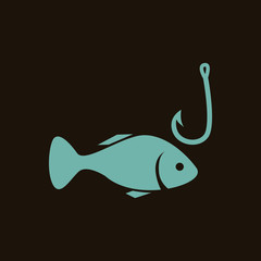 Fish and hook icon