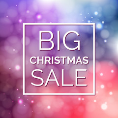 Big Christmas Sale poster. Holiday flyer. New Year clearance. Vector illustration