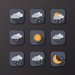 Weather vector icons. Flat design. Perfect for your application.