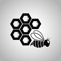 Comb with bee icon