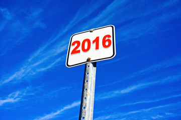 2016 on blue sky