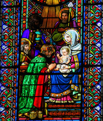 Obraz na płótnie Canvas Stained Glass of the Magi or Three Wise Men