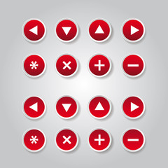Red vector round web buttons