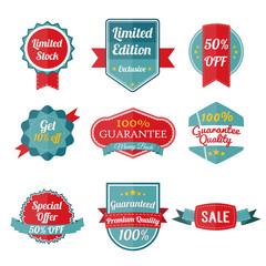 Set Of SALE stickers on white background.