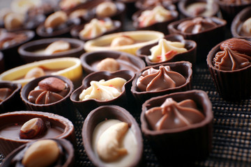 Chocolate sweets closeup