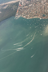 miami beach aerial view with residential zone