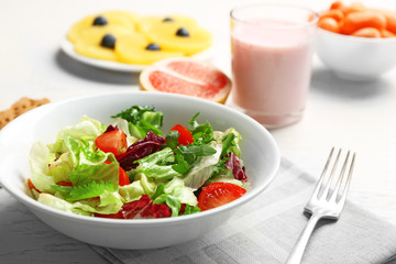 Fresh vegetable salad. Healthy food and diet concept