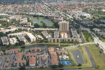 Fototapeta na wymiar aerial view from miami area