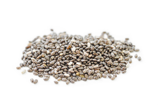 chia seeds isolated on white.