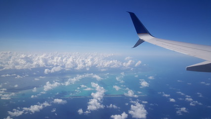 Flying away from Cancun Mexico