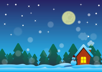 Fototapeta premium christmas night in the happy home