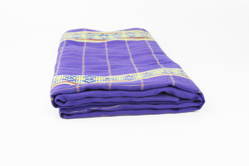 Traditional purple sarong for man on white background