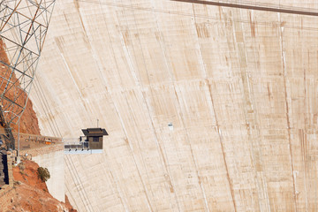 Observation post on the Hoover Dam. Security post at Hoover Dam overlooking at the dam.