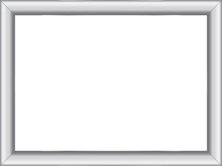 illustration of a basic silver frame with room for text on white background, vector image, eps10