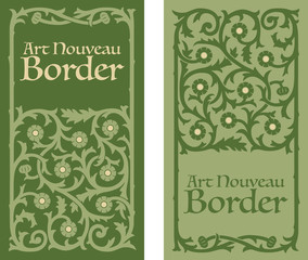 Art Nouveau decorative floral border