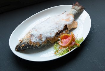 Fish Dishes - Grilled snapper with salt