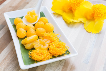 Thai sweets, or Khanom Thai is traditional Thai sweets both flav