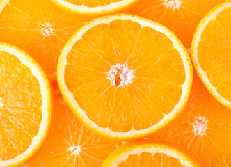 Sliced Orange fruit on white background