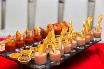 the cocktail sauce with shrimp