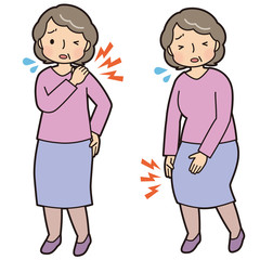 肩の痛み　膝の痛み　高齢者　女性