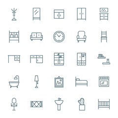 Interior vector icons set