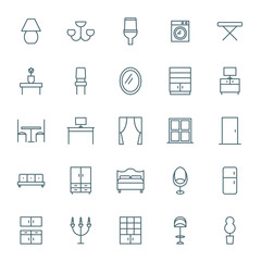 Interior vector icons set