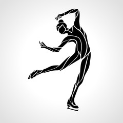 Winter sport. Ladies figure skating.  Ice show.