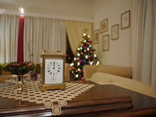 elegant decorated living room on new years eve