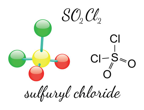 Cl2SO2 sulfuryl dichloride molecule