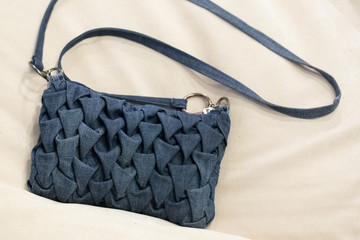 Little blue handbag for woman
